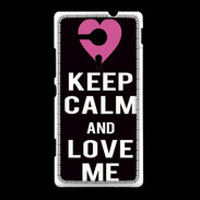 Coque Sony Xpéria SP Keep Calm Love Noir