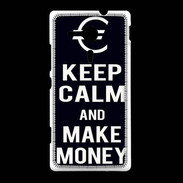Coque Sony Xpéria SP Keep Calm Make money Noir