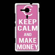 Coque Sony Xpéria SP Keep Calm Make money Rose