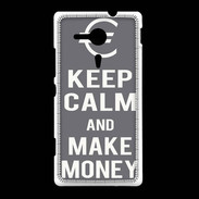 Coque Sony Xpéria SP Keep Calm Make money Gris