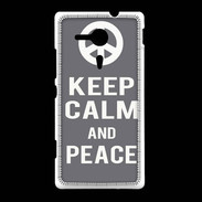 Coque Sony Xpéria SP Keep Calm Peace Gris