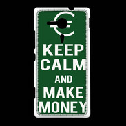 Coque Sony Xpéria SP Keep Calm Make money Vert