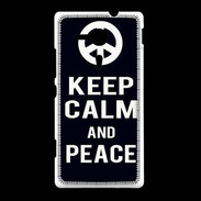 Coque Sony Xpéria SP Keep Calm Peace Noir