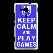 Coque Sony Xpéria SP Keep Calm Play games Bleu