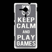 Coque Sony Xpéria SP Keep Calm Play games Gris