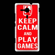 Coque Sony Xpéria SP Keep Calm Play games Rouge