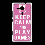 Coque Sony Xpéria SP Keep Calm Play games Rose