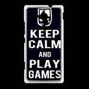 Coque Sony Xpéria SP Keep Calm Play games Noir