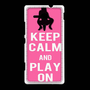 Coque Sony Xpéria SP Keep Calm Play on Rose