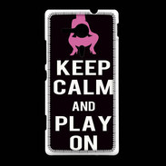 Coque Sony Xpéria SP Keep Calm Play on Noir