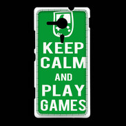 Coque Sony Xpéria SP Keep Calm Play games Vert