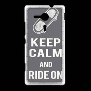 Coque Sony Xpéria SP Keep Calm Ride on Gris