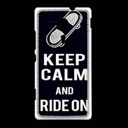 Coque Sony Xpéria SP Keep Calm Ride on Noir