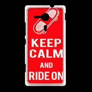 Coque Sony Xpéria SP Keep Calm Ride on Rouge