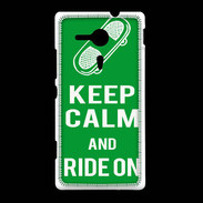 Coque Sony Xpéria SP Keep Calm Ride on Vert