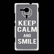 Coque Sony Xpéria SP Keep Calm Smile Gris