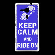 Coque Sony Xpéria SP Keep Calm Ride on Bleu