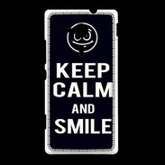 Coque Sony Xpéria SP Keep Calm Smile Noir