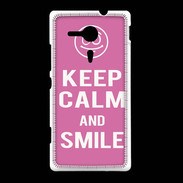 Coque Sony Xpéria SP Keep Calm Smile Rose
