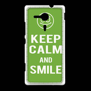 Coque Sony Xpéria SP Keep Calm Smile Vert