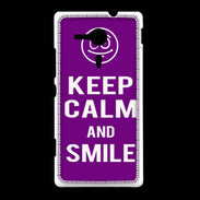 Coque Sony Xpéria SP Keep Calm Smile Violet