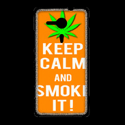 Coque Sony Xpéria SP Keep Calm Smoke it Orange