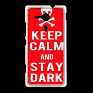 Coque Sony Xpéria SP Keep Calm Stay dark Rouge