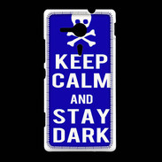 Coque Sony Xpéria SP Keep Calm Stay dark Bleu