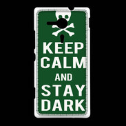 Coque Sony Xpéria SP Keep Calm Stay dark Vert
