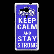 Coque Sony Xpéria SP Keep Calm Stay strong Bleu