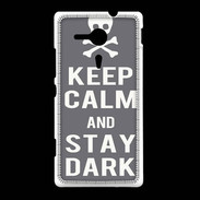 Coque Sony Xpéria SP Keep Calm Stay dark Gris