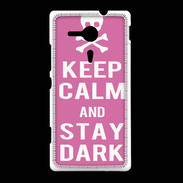Coque Sony Xpéria SP Keep Calm Stay dark Rose