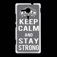 Coque Sony Xpéria SP Keep Calm Stay strong Gris