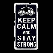 Coque Sony Xpéria SP Keep Calm Stay strong Noir