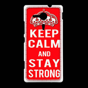 Coque Sony Xpéria SP Keep Calm Stay Strong Rouge
