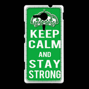 Coque Sony Xpéria SP Keep Calm Stay strong Vert