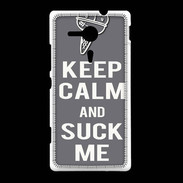 Coque Sony Xpéria SP Keep Calm Suck me Gris