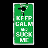 Coque Sony Xpéria SP Keep Calm Suck me Vert