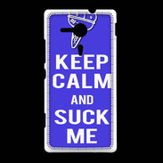 Coque Sony Xpéria SP Keep Calm Suck me Bleu
