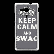 Coque Sony Xpéria SP Keep Calm Swag Gris