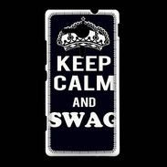 Coque Sony Xpéria SP Keep Calm Swag Noir