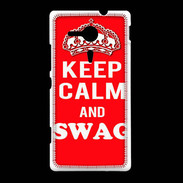 Coque Sony Xpéria SP Keep Calm Swag Rouge