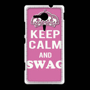 Coque Sony Xpéria SP Keep Calm Swag Rose