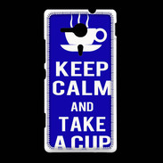 Coque Sony Xpéria SP Keep Calm Take a cup Bleu