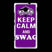 Coque Sony Xpéria SP Keep Calm Swag Violet
