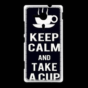 Coque Sony Xpéria SP Keep Calm Take a cup Noir