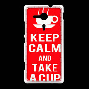 Coque Sony Xpéria SP Keep Calm Take a cup Rouge