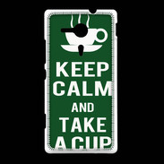 Coque Sony Xpéria SP Keep Calm Take a cup Vert