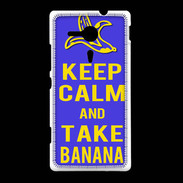 Coque Sony Xpéria SP Keep Calm Take Banana Bleu