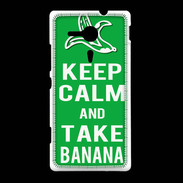 Coque Sony Xpéria SP Keep Calm Take Banana Vert